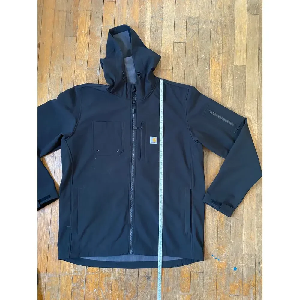 Black Carhartt Rain Defender Relaxed Fit Hooded Jacket -‎ (Men’s XL Tall) - Picture 9 of 9